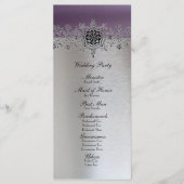 Silver Paars Wedding Programme Programmakaart (Voorkant)