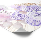 Silver Paarse Boho Vlinder Quinceañera Welkom Poster (Hoek)