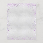 Silver paarse butterfly budget huwelijksuitnodigin flyer (Achterkant)