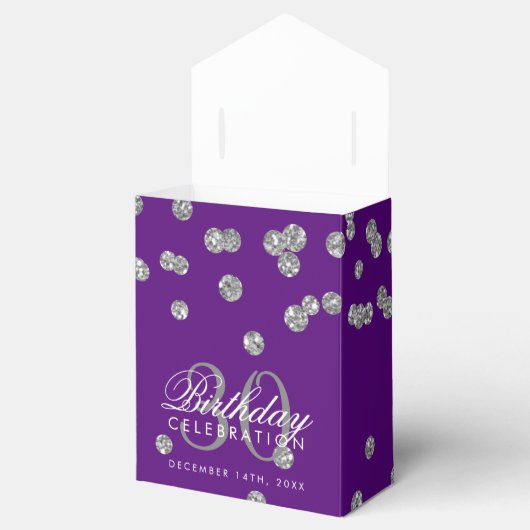 Silver Paarse Dank u 30e Verjaardag Confetti Bedankdoosjes (Geopend)