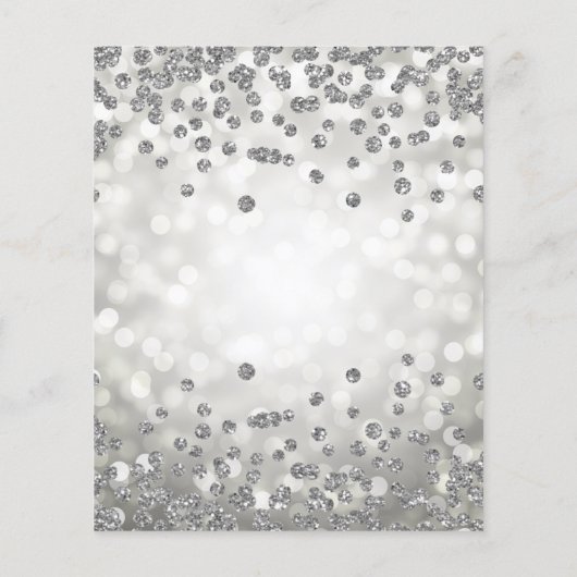 Silver Paarse Floral 50th Birthday Lights Invite (Achterkant)