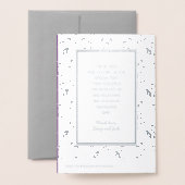 Silver Paarse Folie  Damask WEDDING PROGRAMMA (Met envelop)