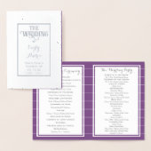 Silver Paarse Folie  Damask WEDDING PROGRAMMA (Display)