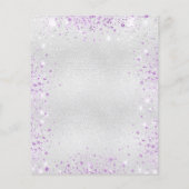 Silver paarse glitter sparkles script bar menu (Achterkant)