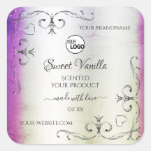 Silver Paarse marble  Product Labels Logo