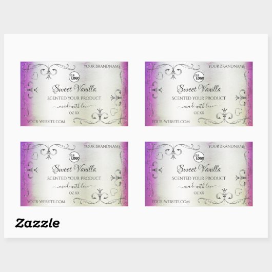 Silver Paarse marble  Product Labels Logo (Vel)