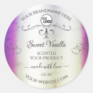 Silver Paarse marble Product Labels Logo