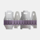 Silver Paarse Metallic Paris Eiffel gepersonalisee Bedankdoosjes (Uitgevouwen)