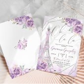 Silver Paarse Paris Oh La Vrijgezellenfeest Kaart