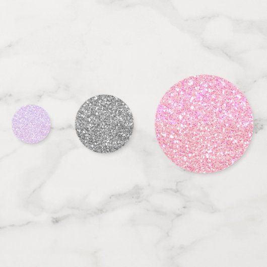 Silver Paarse & Pink Glitter Sparkle Confetti (Voorkanten)
