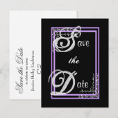 SILVER &PAARSE Save the Date Briefkaart (Voorkant / Achterkant)