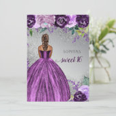 Silver Paarse Sparkle Dress Sweet 16 verjaardag In Kaart (Staand voorkant)