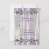 Silver Paarse Sparkle Paarse Masquerade Party RSVP Kaartje (Achterkant)