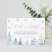 Silver & Paarse Winter Wonderland Boeken voor Baby Informatiekaartje (Staand voorkant)