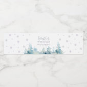 Silver & Paarse Winter Wonderland Verjaardagsfeest Waterfles Etiket (Enkel label)