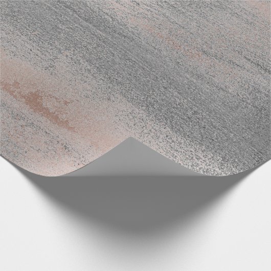 Silver Paint Industrial Cement Grey Roos Gold Cadeaupapier (Hoek)