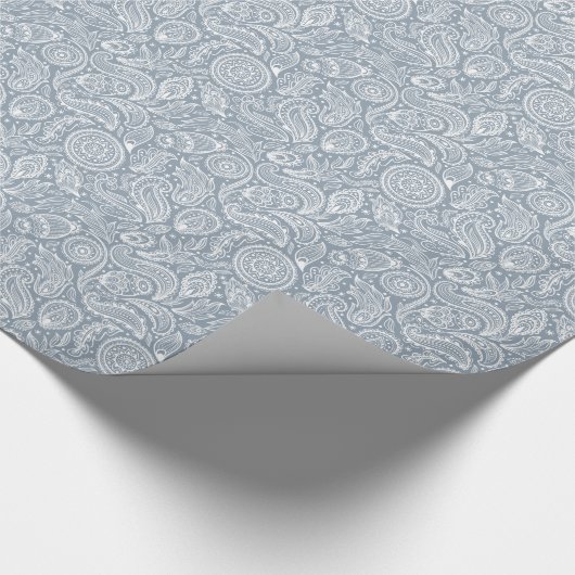 Silver Paisley Cadeaupapier (Hoek)