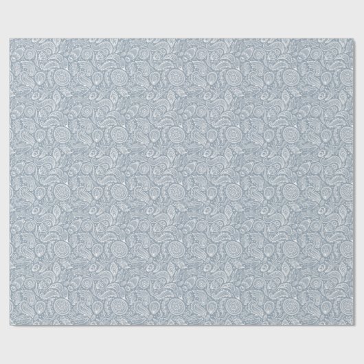 Silver Paisley Cadeaupapier (Vlak)