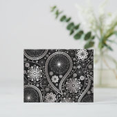 Silver paisley-patroon briefkaart (Staand voorkant)