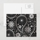 Silver paisley-patroon briefkaart (Voorkant / Achterkant)