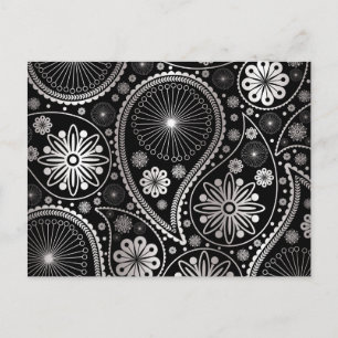 Silver paisley-patroon briefkaart