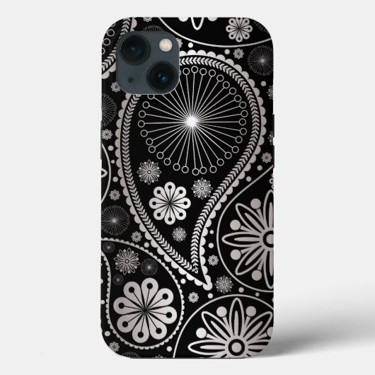 Silver paisley-patroon Case-Mate iPhone case (Achterkant)