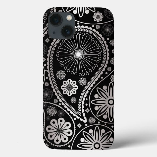 Silver paisley-patroon Case-Mate iPhone case (Achterkant)