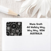 Silver paisley-patroon etiket (Insitu)