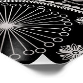 Silver paisley-patroon perfect poster (Hoek)