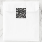 Silver paisley-patroon vierkante sticker (Tas)