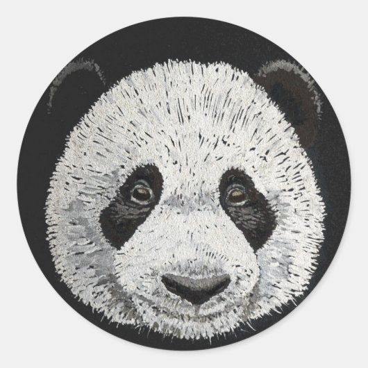Silver Panda Ronde Sticker (Voorkant)