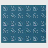 Silver papa Heart Vaderdag Glitter Cadeaupapier (Vlak)