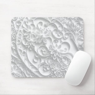 Silver Paper Quilling Daisy Design Muismat