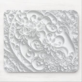 Silver Paper Quilling Daisy Design Muismat (Voorkant)