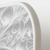 Silver Paper Quilling Daisy Design Pickleball Paddle (Links Detail)