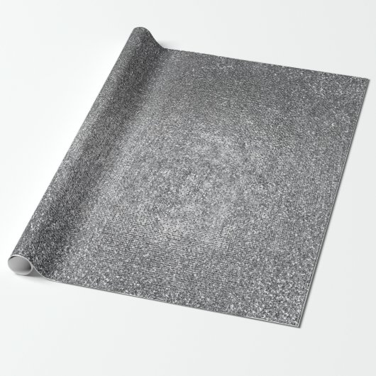 Silver Pard Glitter Shiny Glass Vip Cadeaupapier (Uitgerold)