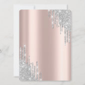 Silver Paris Eiffeltoren, Drips Quinceañera Kaart (Achterkant)