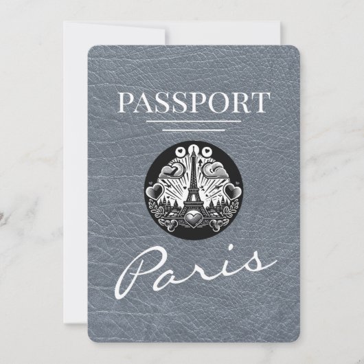 Silver Paris Passport Bewaar de datum Save The Date (Voorkant)