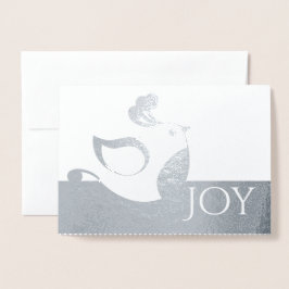 Silver Partridge Joy-Kaart voor kerstmis met foto' Folie Kaarten