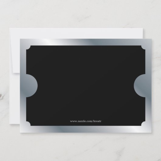 Silver Party Ticket Kaart (Achterkant)
