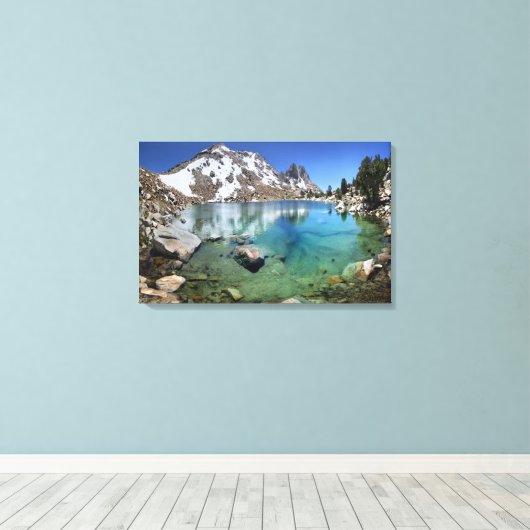 Silver Pass Tarn - Johm Muir Trail Canvas Afdruk (Insitu (Houten vloer))