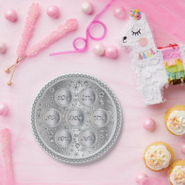 Silver Passover Seder Bord - Papierborden