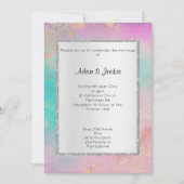 Silver Pastel Marble ELEGANT CLASSY WEDDING Kaart (Voorkant)