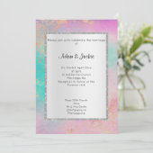 Silver Pastel Marble ELEGANT CLASSY WEDDING Kaart (Staand voorkant)