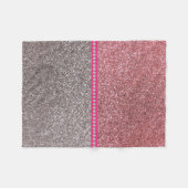 Silver pastel roze glitter fleece deken (Voorkant (Horizontaal))