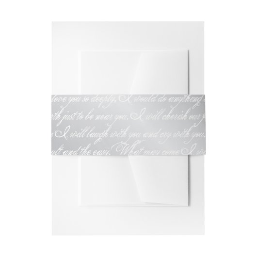 Silver Pattern Belly Band Uitnodigingen Wikkel (Voorkant Voorbeeld)