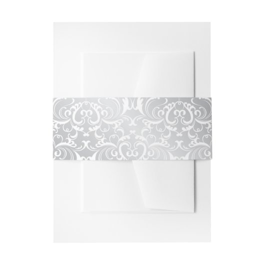 Silver Pattern Belly Band Uitnodigingen Wikkel (Voorkant Voorbeeld)