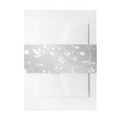 Silver Pattern Floral Belly Band Uitnodigingen Wikkel (Voorkant Voorbeeld)