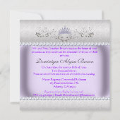 Silver Patterned Princess Invite Kaart (Achterkant)