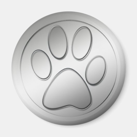 SILVER PAW PRINT MAGNEET (Voorkant)